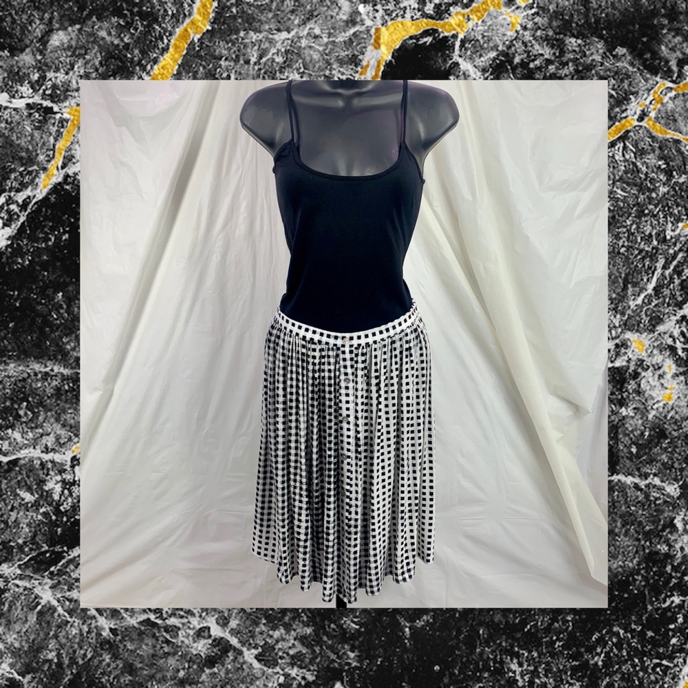 MinkPink Black & White Checkered Skirt (M)